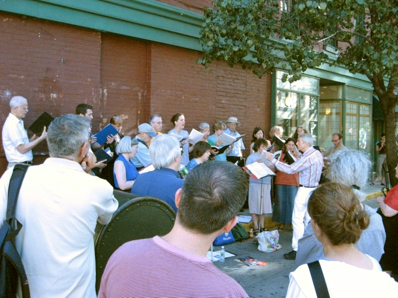 A favorite spot, with rapt audience